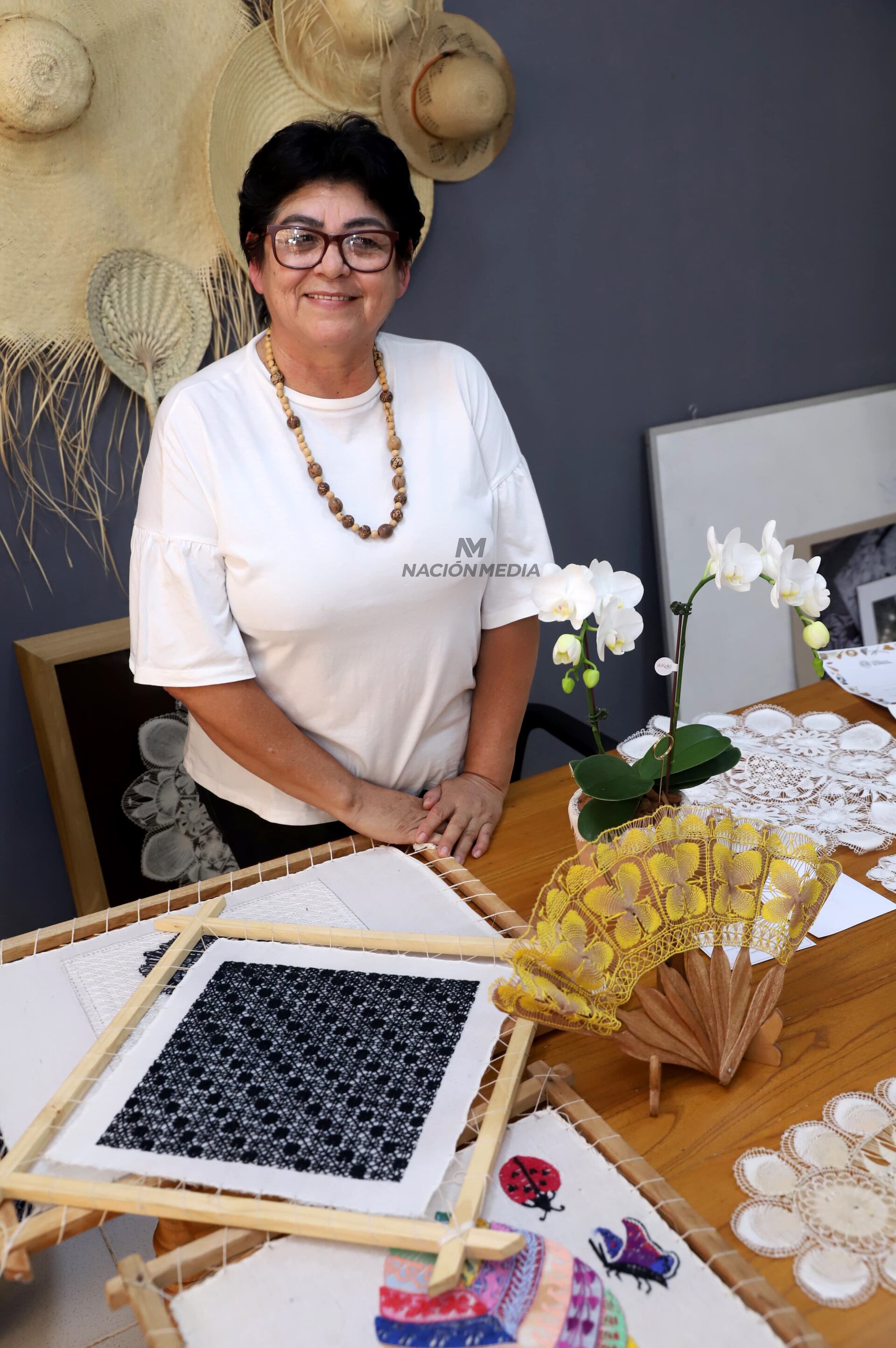Norma Martínez Valdez es una tejedora experta de ñandutí. Foto: Jorge Jara