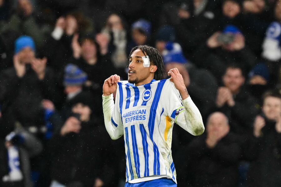 João Pedro festeja el único gol del Brighton. Foto: AFP