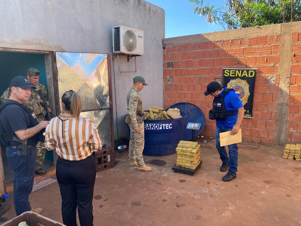 Los paquetes de marihuana prensada totalizaron 508 kilos, cantidad equivalente a más de 1.500.000 dosis. Foto: Gentileza
