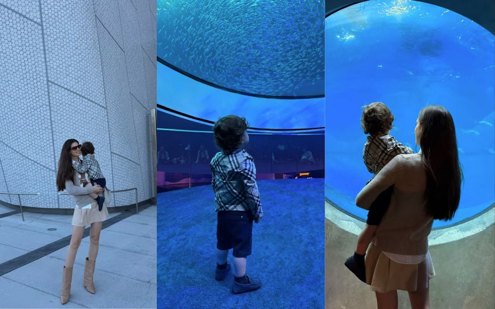 Nadia Ferreira y su hijo Marquito durante la salida al acuario de Miami. Foto: Gentileza