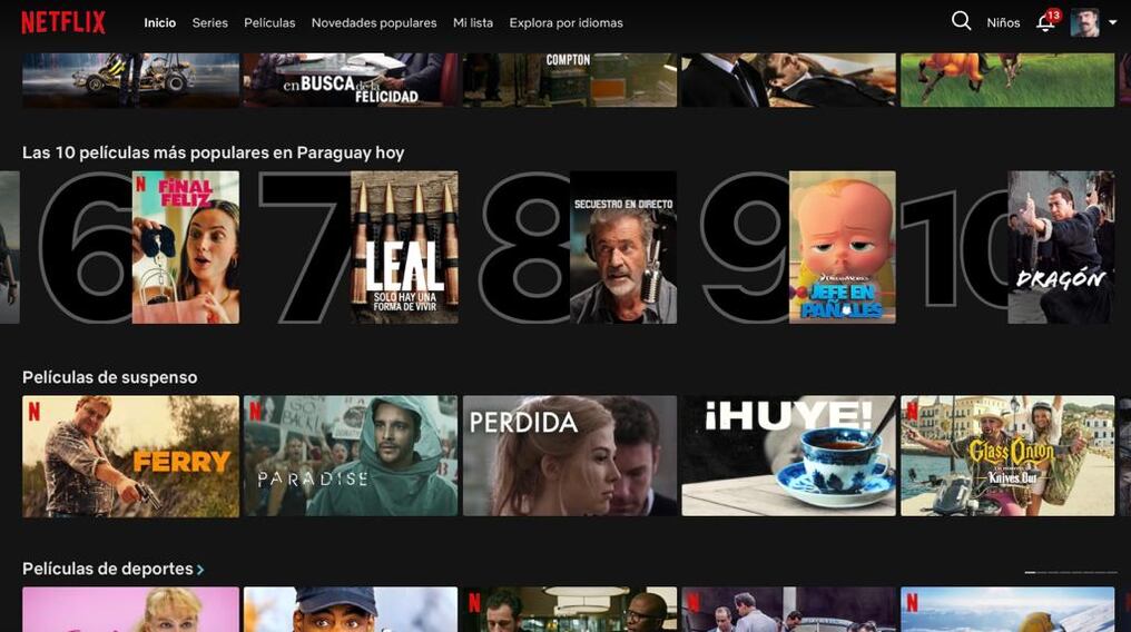 "Leal, solo hay una forma de vivir" encabeza el top de películas de Netflix en Paraguay. Foto: Captura de pantalla