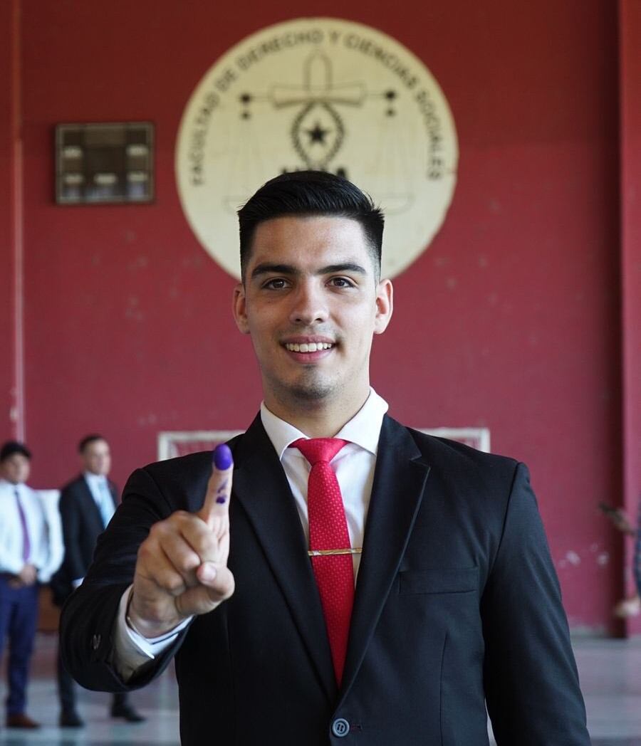 Enzo Yódice, candidato a presidente del Centro de Estudiantes de la Facultad de Derecho UNA. Foto: X