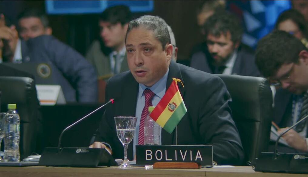 El embajador representante permanente ante la OEA de Bolivia, Héctor Arce Zaconeta, agradeció la iniciativa de resolución. Foto: Gentileza