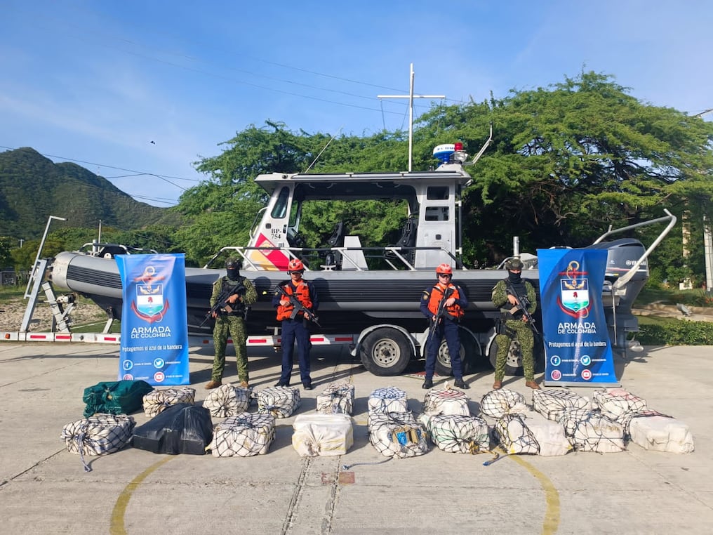 Incautación de droga en Colombia, territorio donde se reportó el aumento de cultivos ilícitos. Foto: Armada de Colombia