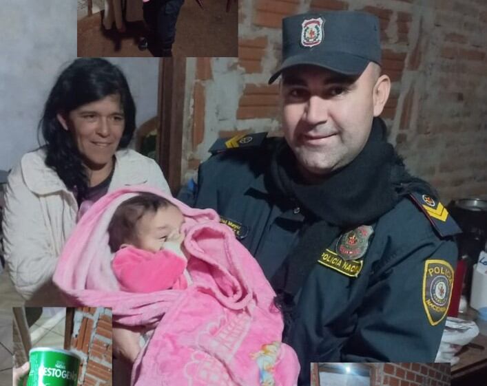 Un policía se vio muy afectado por el hecho y acudió a la casa con leche, pañal y otros alimentos. Foto: Gentileza