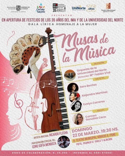 Afiche de la gala lírica “Homenaje a la mujer”.