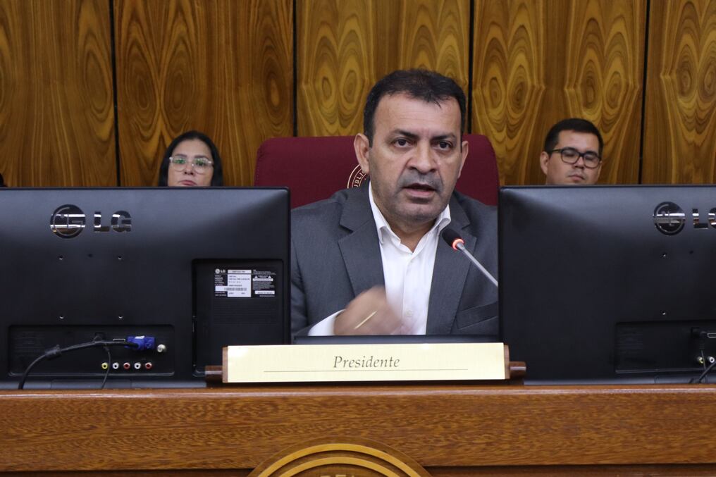 El presidente de la Comisión Permanente, el diputado Miguel Del Puerto, sostuvo la postura del oficialismo. Foto: @DiputadosPy