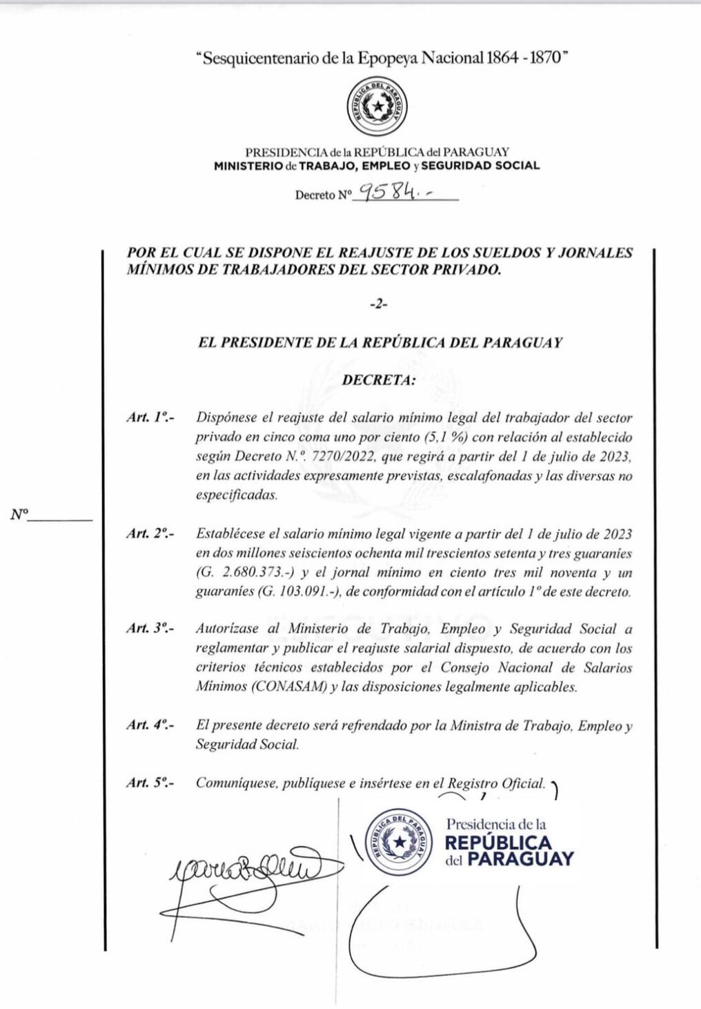 El decreto fue dado a conocer esta tarde por la Presidencia de la República. Foto: Gentileza