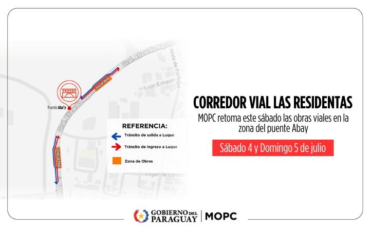 El Ministerio de Obras Públicas y Comunicaciones (MOPC) reactiva el plan para el cruce de alcantarillado en la zona del puente Abay.