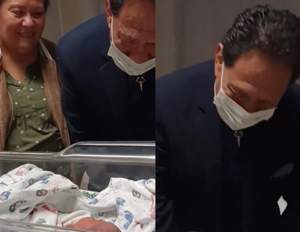 El bebé es el primer niño nacido en una familia de niñas. Foto: Captura de video