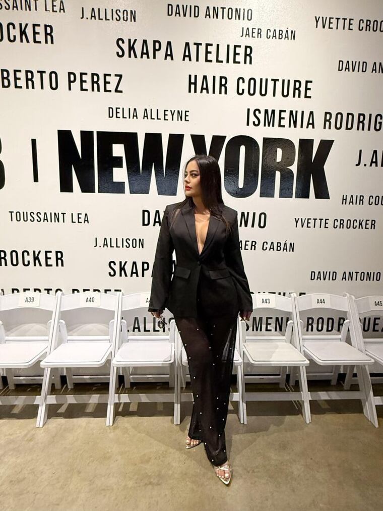 Larissa Riquelme en el New York Fashion Week.