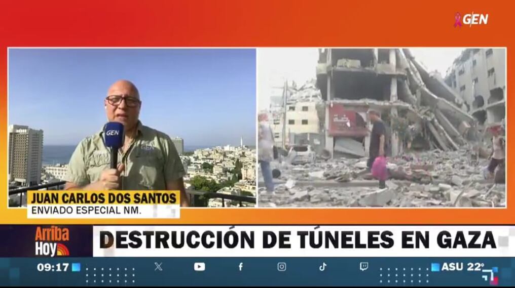 El enviado especial de Nación Media a Israel, Juan Carlos Dos Santos, detalló la manera en que continúan los conflictos con el grupo terrorista Hamás. Foto: Captura de pantalla