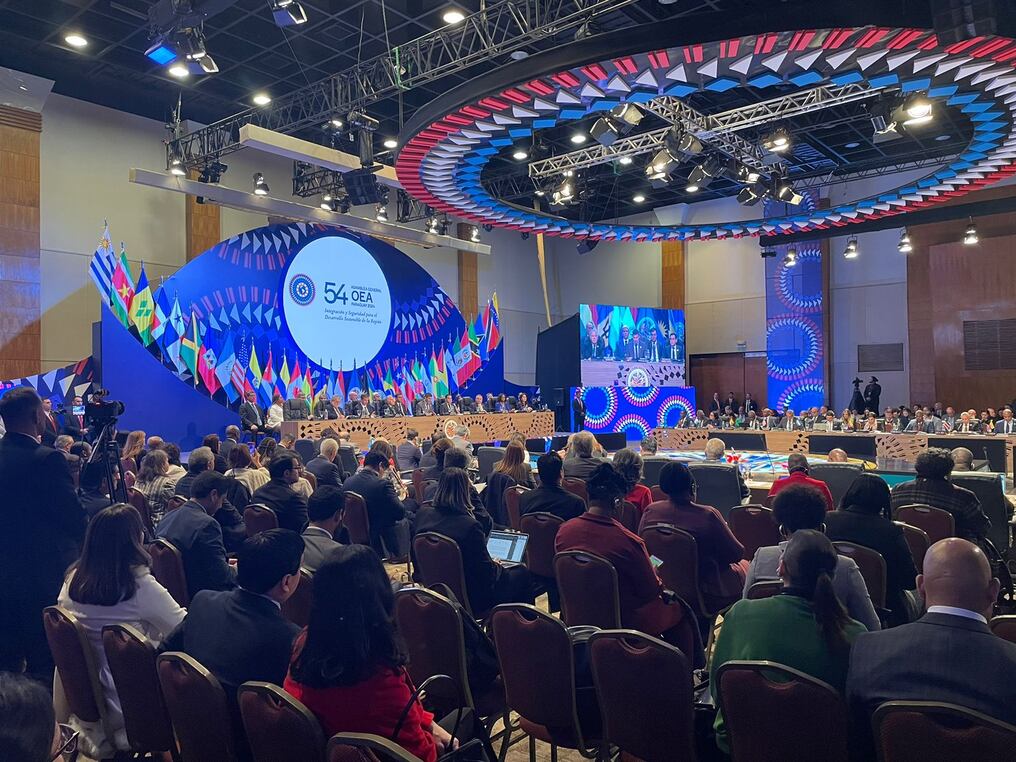 Este jueves se dio inicio a la sesión plenaria de la Asamblea General de la Organización de los Estados Americanos (OEA). Foto: Gentileza