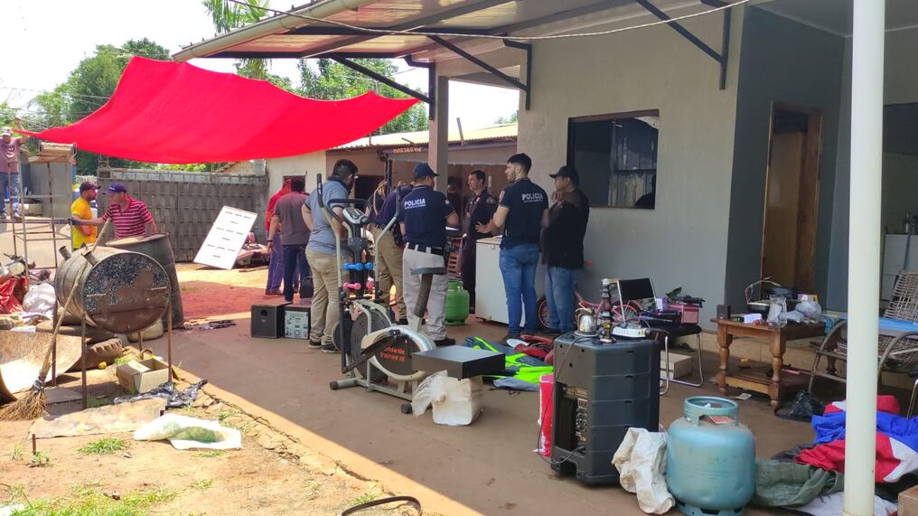 Se encontraron más evidencias en la casa del supuesto líder de la banda criminal que operaba en Yguazú. Foto: Gentileza