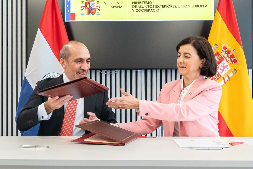 Víctor Verdún, viceministro de Relaciones Exteriores, y Eva Granados Galiano, secretaria de Estado de Cooperación Internacional. Foto: @CooperacionESP