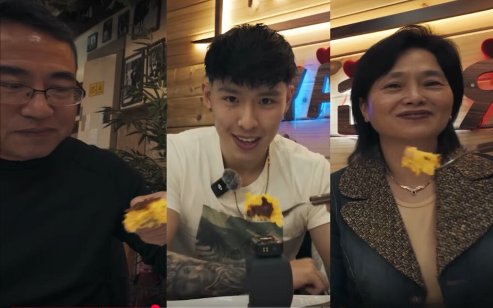 Familia china disfrutó de la gastronomía paraguaya y compartió la experiencia en YouTube. Foto: Gentileza