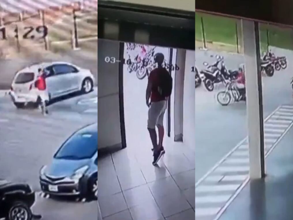 Circuito cerrado donde se observa como actúa el asaltante: Foto: Gentileza
