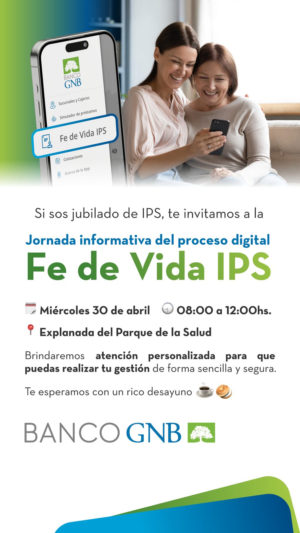 El pasado miércoles 30 de abril, se llevó a cabo una jornada informativa sobre el proceso digital de Fe de Vida IPS en el Parque de la Salud, dirigida a los jubilados . Foto: Gentileza