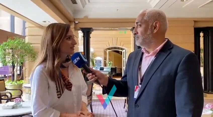 La conductora de TN Internacional, Carolina Amoroso ofreció su análisis sobre los comicios de este domingo, entrevistada por nuestro enviado especial Felipe Goroso. Foto: Gentileza