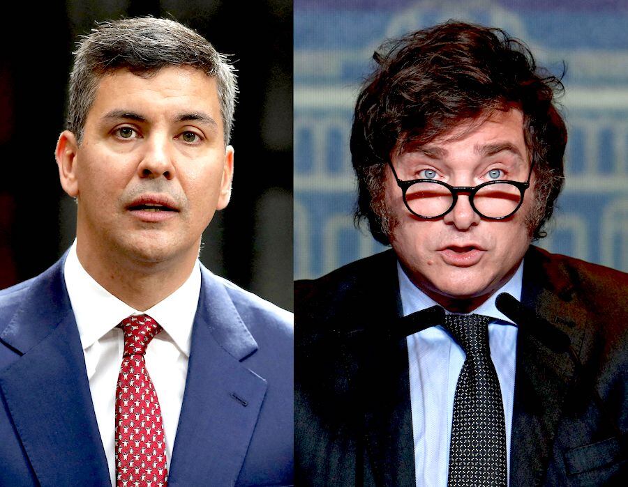 Según el presidente paraguayo, el encuentro tuvo como objetivo dialogar sobre el vínculo bilateral en relación a temas energéticos y de frontera, así como la agenda de trabajo conjunta en el ámbito regional. Foto: AFP