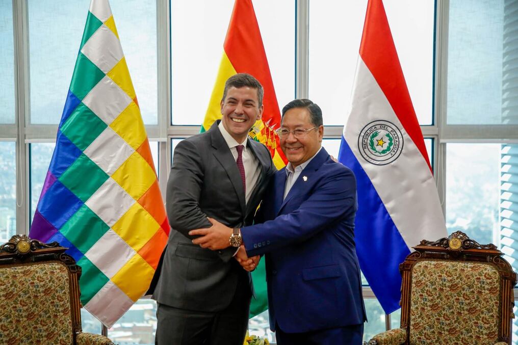 Santiago Peña y Luis Arce reafirmaron el compromiso de consolidar la integración, en víspera del aniversario de la Paz del Chaco. Foto: @LuchoXBolivia