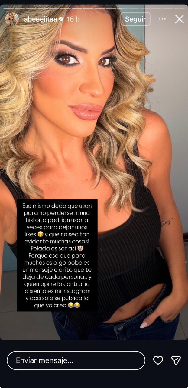 Captura de historia de Anahí Sánchez sobre eliminar amigos y amigas porque no le dan likes.