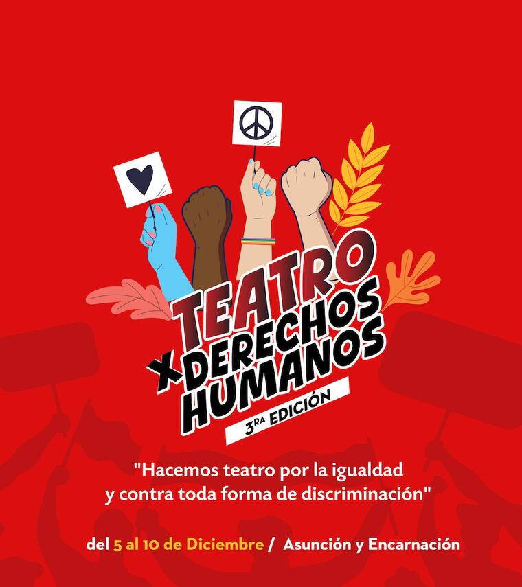 Flyer oficial del 3er. festival Teatro Por los Derechos Humanos.