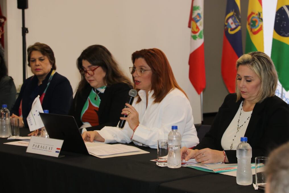 La ministra de la Mujer, Cynthia Figueredo, lideró el encuentro entre altas autoridades de la Mujer en Mercosur, en el marco de la Presidencia Pro Témpore a cargo de Paraguay. Foto: Gentileza