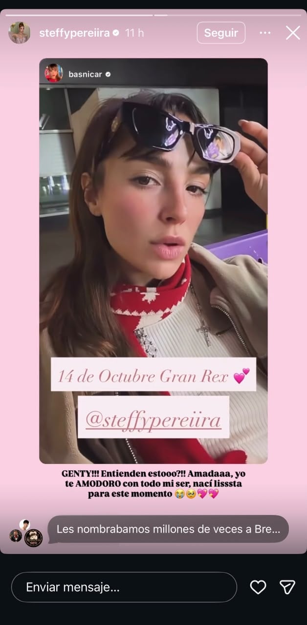 Steffy Pereira respondió la invitación de Brenda Asnicar.