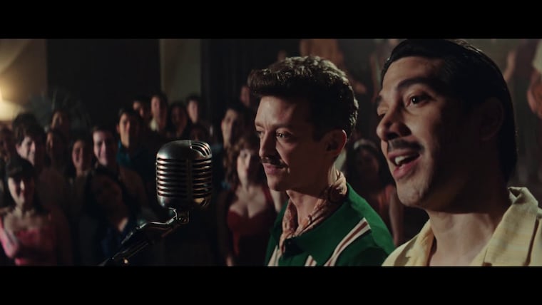 Nahuel Pérez Biscayart y Diro Romero en una escena de “Narciso”. Foto: Captura de video