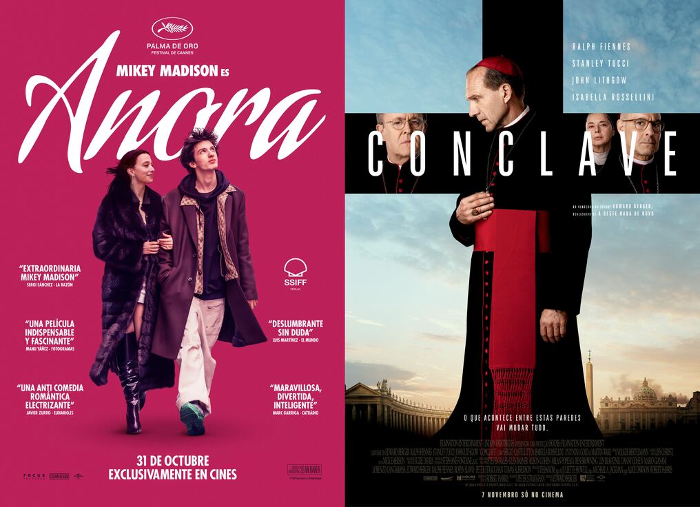 "Anora", con 6 nominaciones, y "Cónclave", con 8, se pulsearán mañana, tras la desgracia de “Emilia Pérez”. Foto: Gentileza