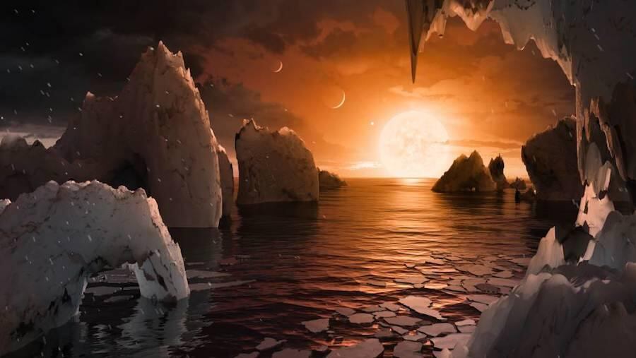 Los expertos creen que los planetas descubiertos en otro sistema solar pueden contener agua y oxígeno. En la gráfica una recreación de la NASA.