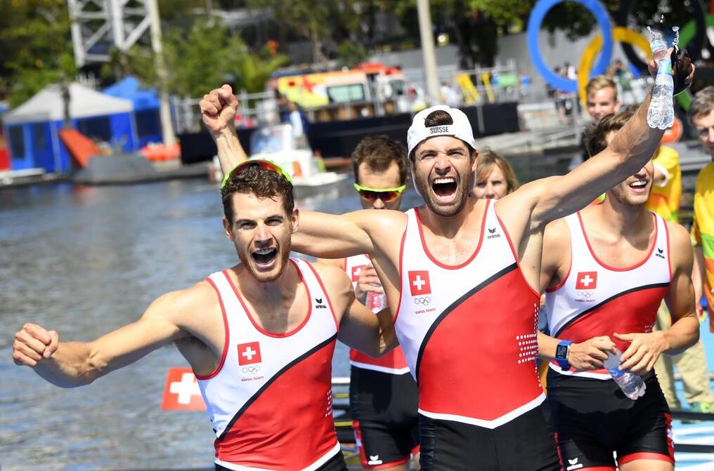 Los suizos tras ganar la competencia. Foto: Damien MEYER / AFP