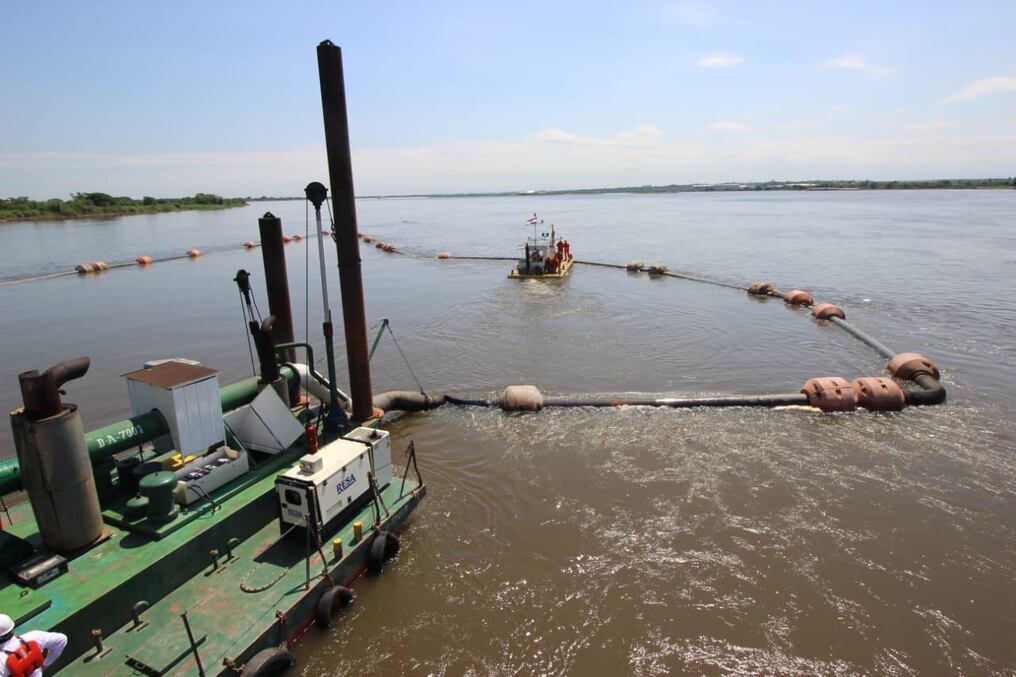 Los estudios previos se focalizan en la zona conocida como Paso Lobato, tras el considerable descenso del Río Paraguay en las últimas semanas. Foto: Gentileza