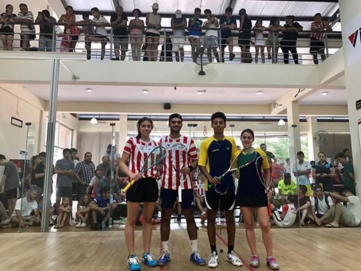 Francesco Marcantonio y Lujan Palacios obtuvo la medalla de oro al ganar la final del Campeonato Juvenil de Squash 2017, en la modalidad de dobles Mixto.