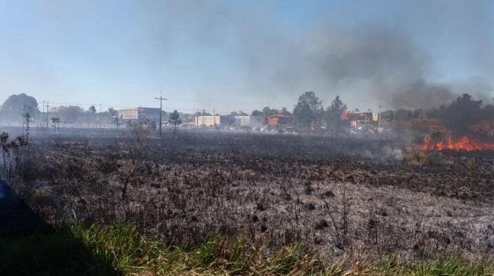 El incendio inició en horas de esta tarde en el predio de una institución universitaria. Foto: Radio Concierto