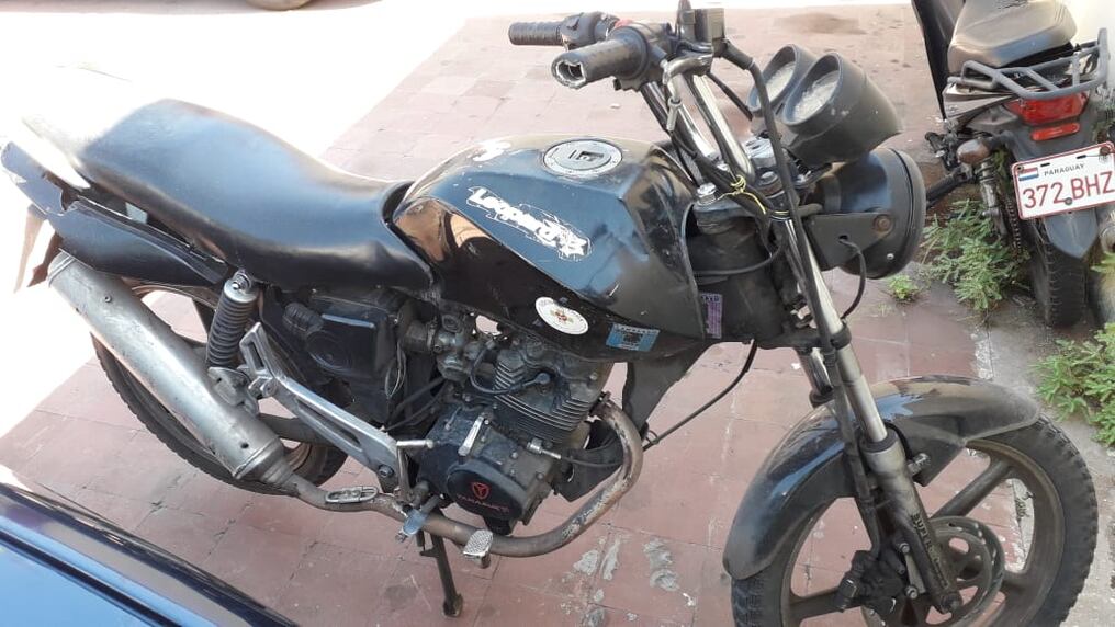 Motocicleta incautada. GENTILEZA