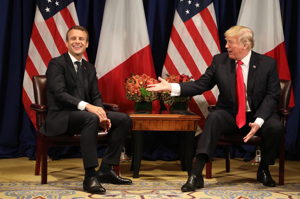 Emmanuel Macron  y Donald Trump: AFP