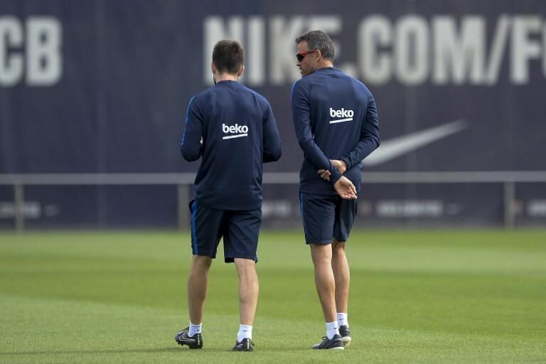 Luis Enrique y su cuerpo técnico se están yendo. No hay marcha atrás. Foto: AFP.