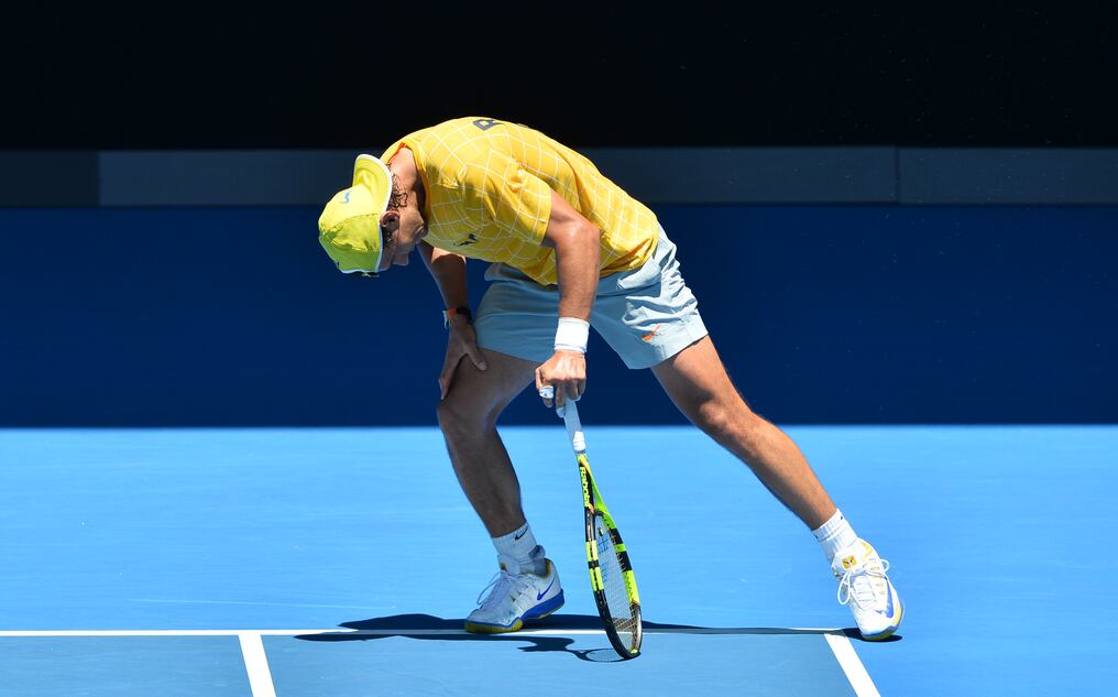 El tenista español Rafael Nadal, durante una práctica en Australia. Foto: AFP / PAUL CROCK