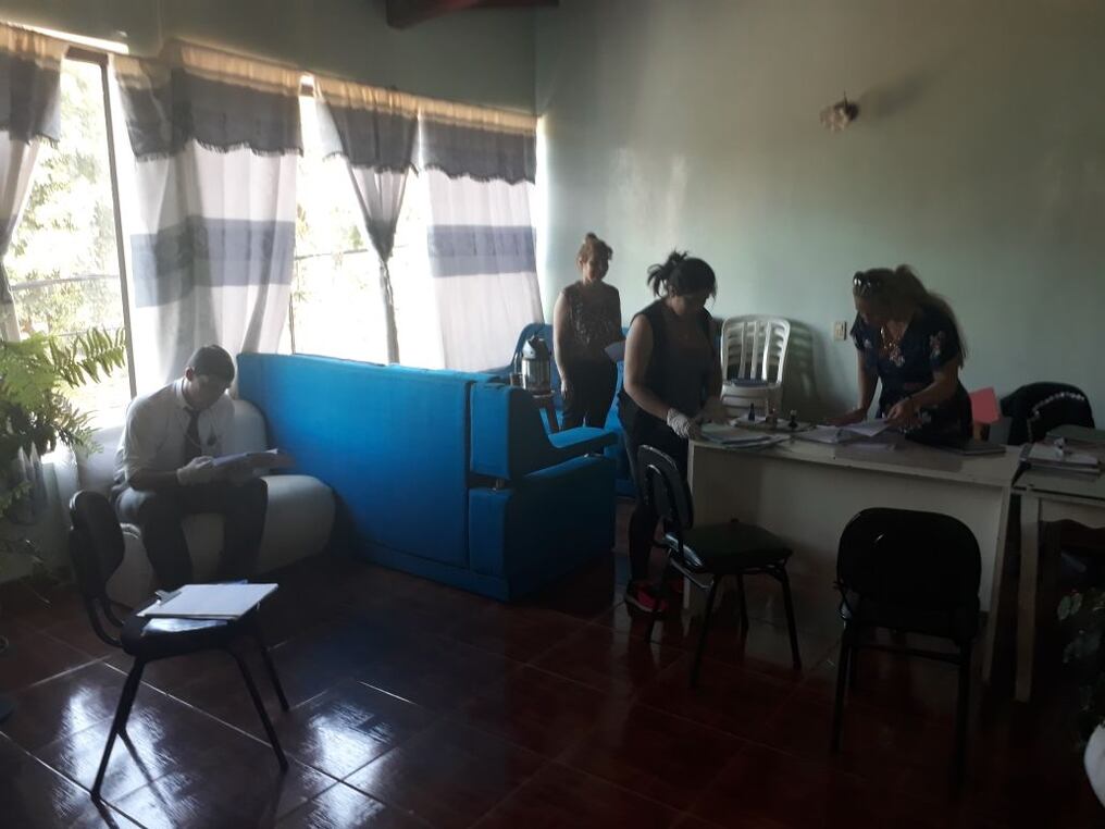 El procedimiento estuvo a cargo de la agente fiscal de San Estanislao, Sandra Ledesma. Foto: Gentileza