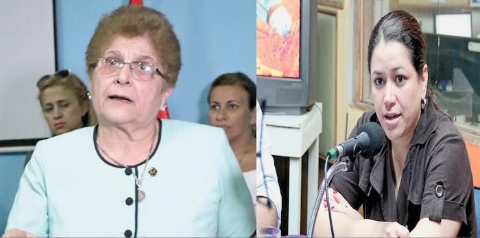 Noyme Yore, ex titular de la Defensoría y Analía Yinde, "ahijada" de Yore.