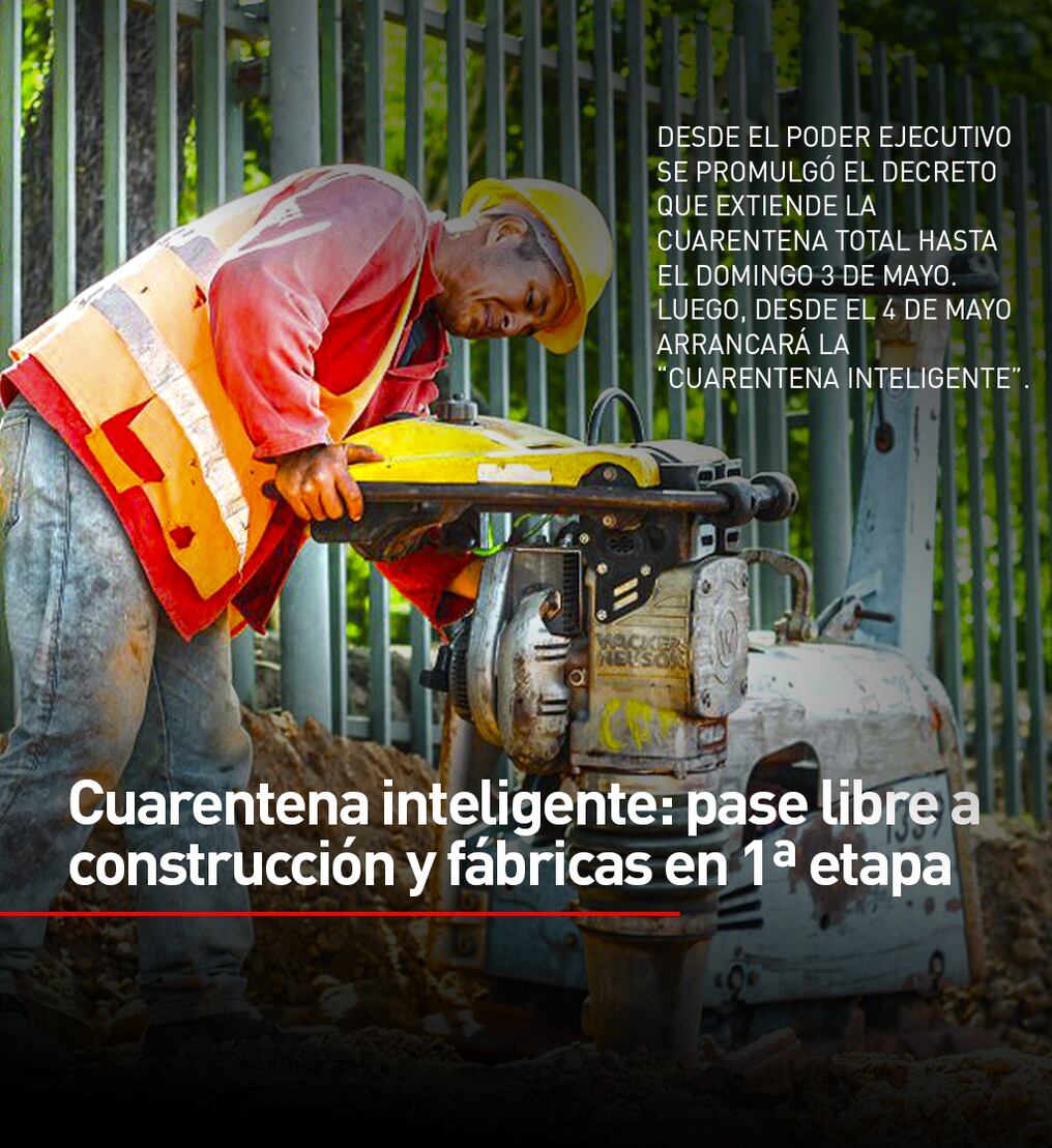 Cuarentena inteligente: pase libre a construcción y fábricas en 1ª etapa