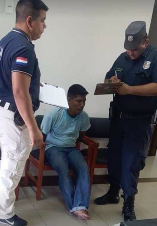 Derlis López, líder indígena detenido. Foto: Gentileza
