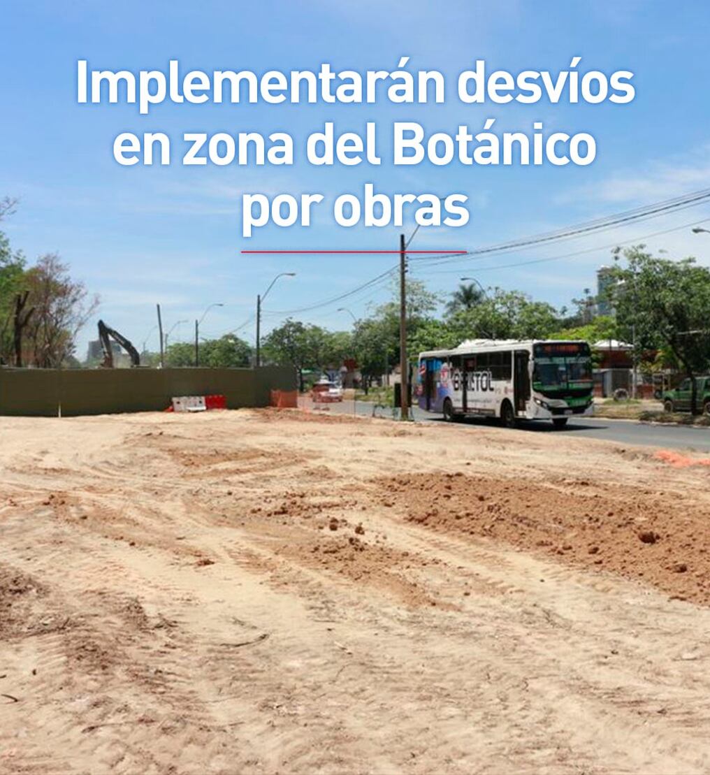 Implementarán desvíos en zona del Botánico por obras 
