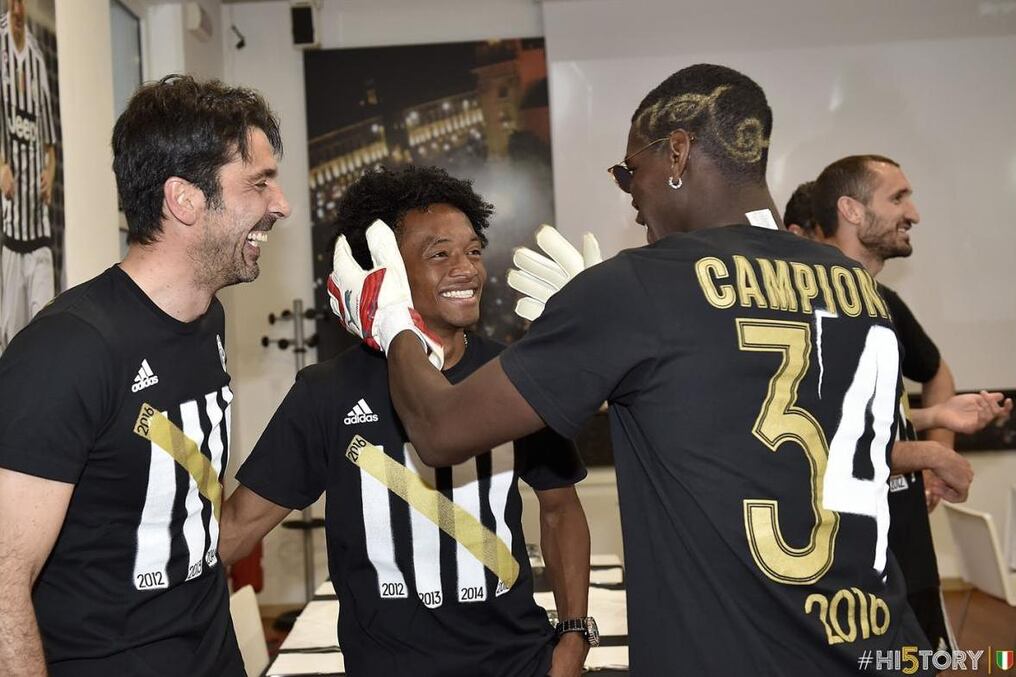 Buffon, Cuadrado y Pogba, tres de las grandes figuras con que cuenta La Juve. Foto: Juventus.com