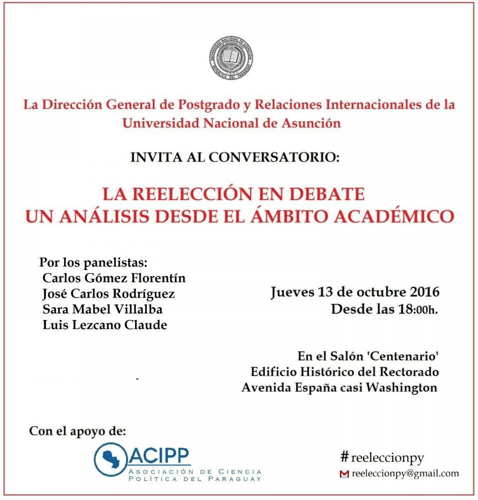 Estudiantes debatirán sobre reelección