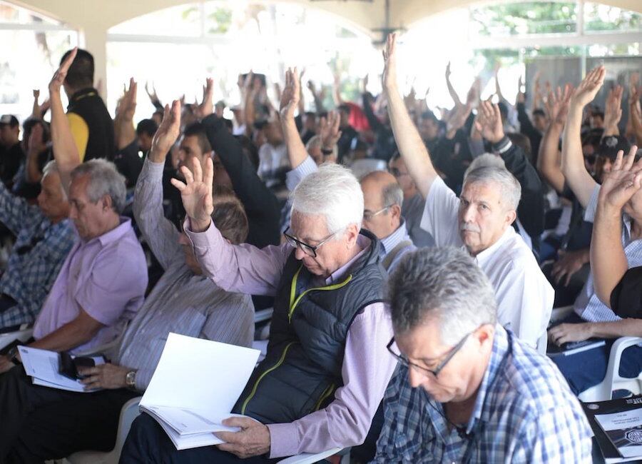 De manera unánime, los socios aprobaron la memoria y balance del 2018.FOTO:PRENSA CLUB OLIMPIA