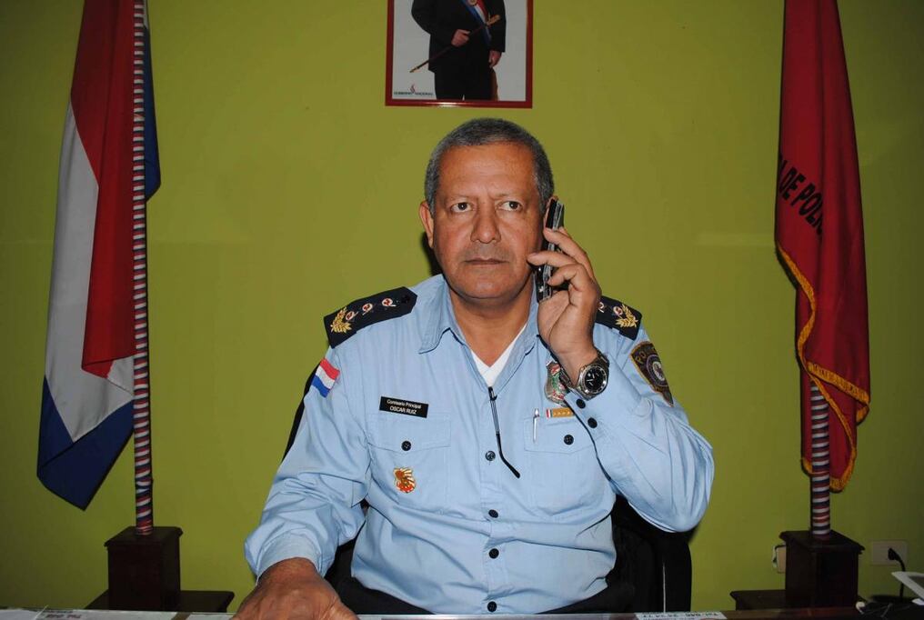 Óscar Ruiz, jefe de Policía Canindeyú. Foto: César Benítez 