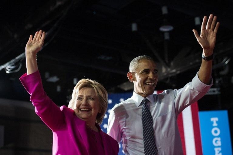 El Presidente Barack Omaba dio todo su apoyo a la campaña de Hillary Clinton para sucederlo en el cargo.. Foto: NICHOLAS KAMM / AFP